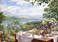 Summer Lunch Overlooking the Lake